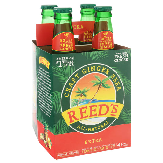 Reed's Extra Ginger Beer 4 Bottles 12 oz Bottle 4 ea