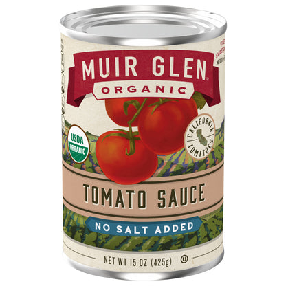 Muir Glen Organic Canned Tomato Sauce, No Salt Added, 15 oz.