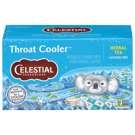 Celestial Seasonings Caffeine Free Throat Cooler Herbal Tea 16 Tea Bags
