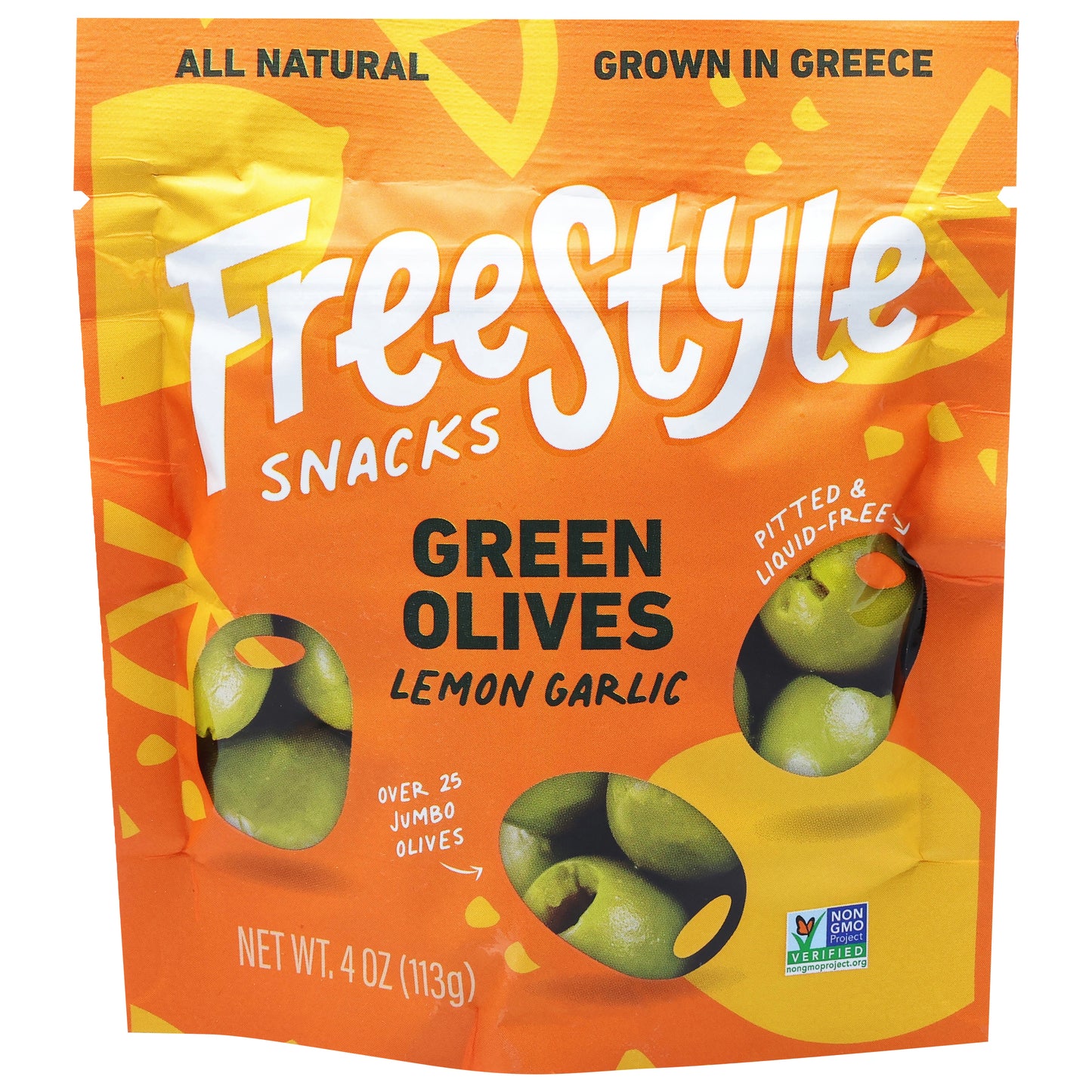 FreeStyle Snacks Green Lemon Garlic Olives 4 oz