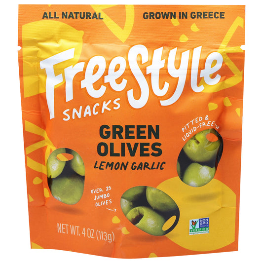 FreeStyle Snacks Green Lemon Garlic Olives 4 oz