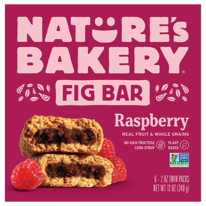 Nature's Bakery Raspberry Whole Wheat Fig Bars, Snack Bars, 6 Ct