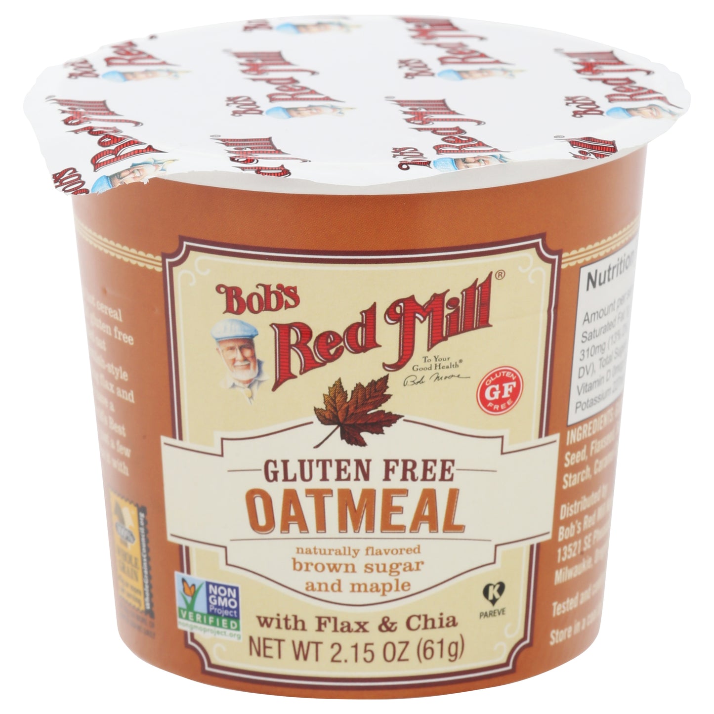 Bob's Red Mill Gluten Free Brown Sugar and Maple Oatmeal 2.15 oz