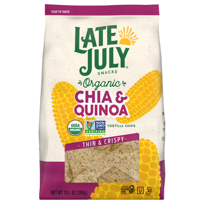 Late July Thin & Crispy Organic Chia & Quinoa Tortilla Chips 10.1 oz