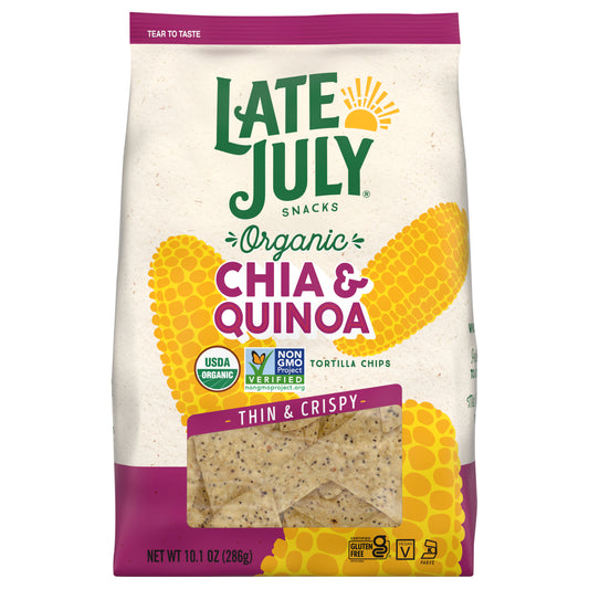 Late July Thin & Crispy Organic Chia & Quinoa Tortilla Chips 10.1 oz
