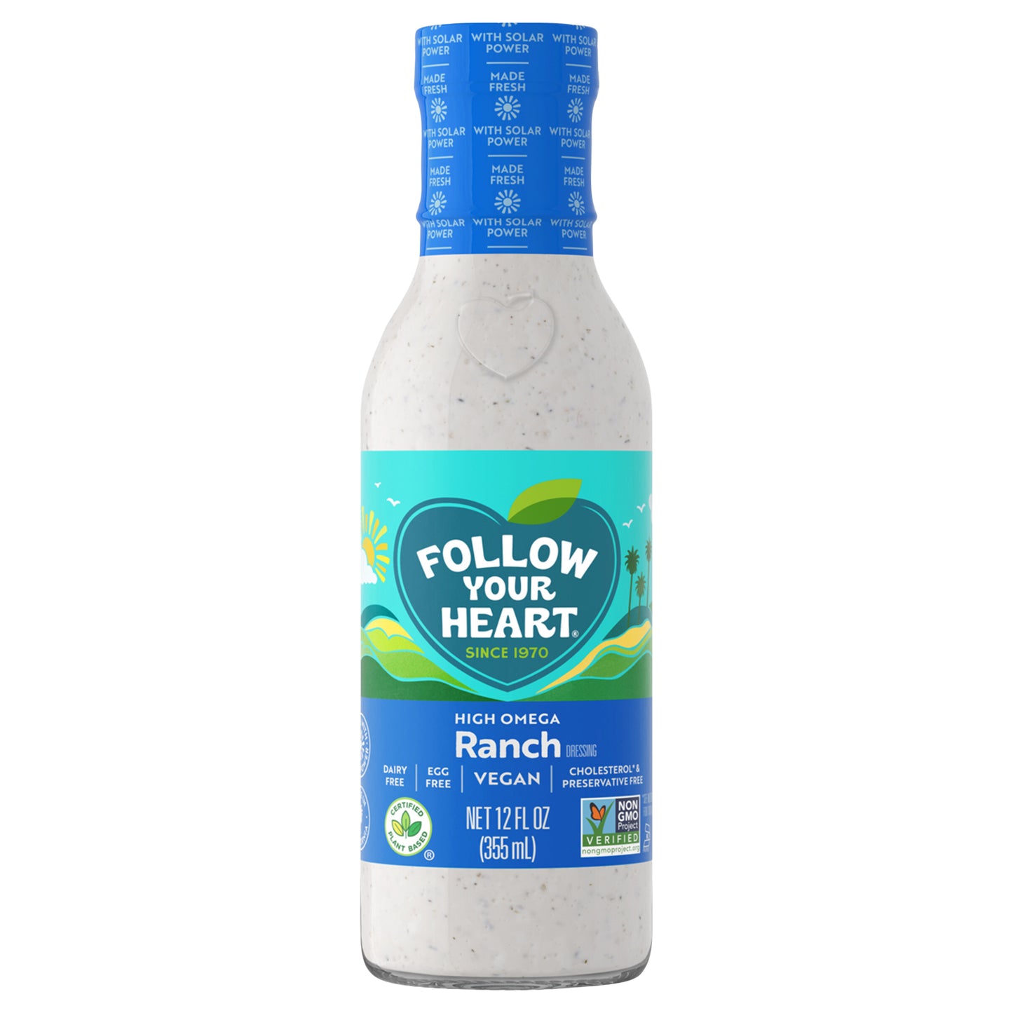 Follow Your Heart Vegan Ranch Dressing, Dairy Free, Gluten Free, 12 OZ Bottle
