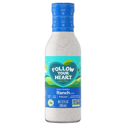 Follow Your Heart Vegan Ranch Dressing, Dairy Free, Gluten Free, 12 OZ Bottle