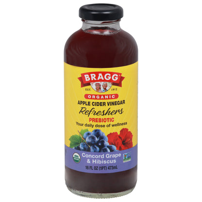 Bragg Refreshers Prebiotic Organic Concord Grape & Hibiscus Apple Cider Vinegar 16 fl oz