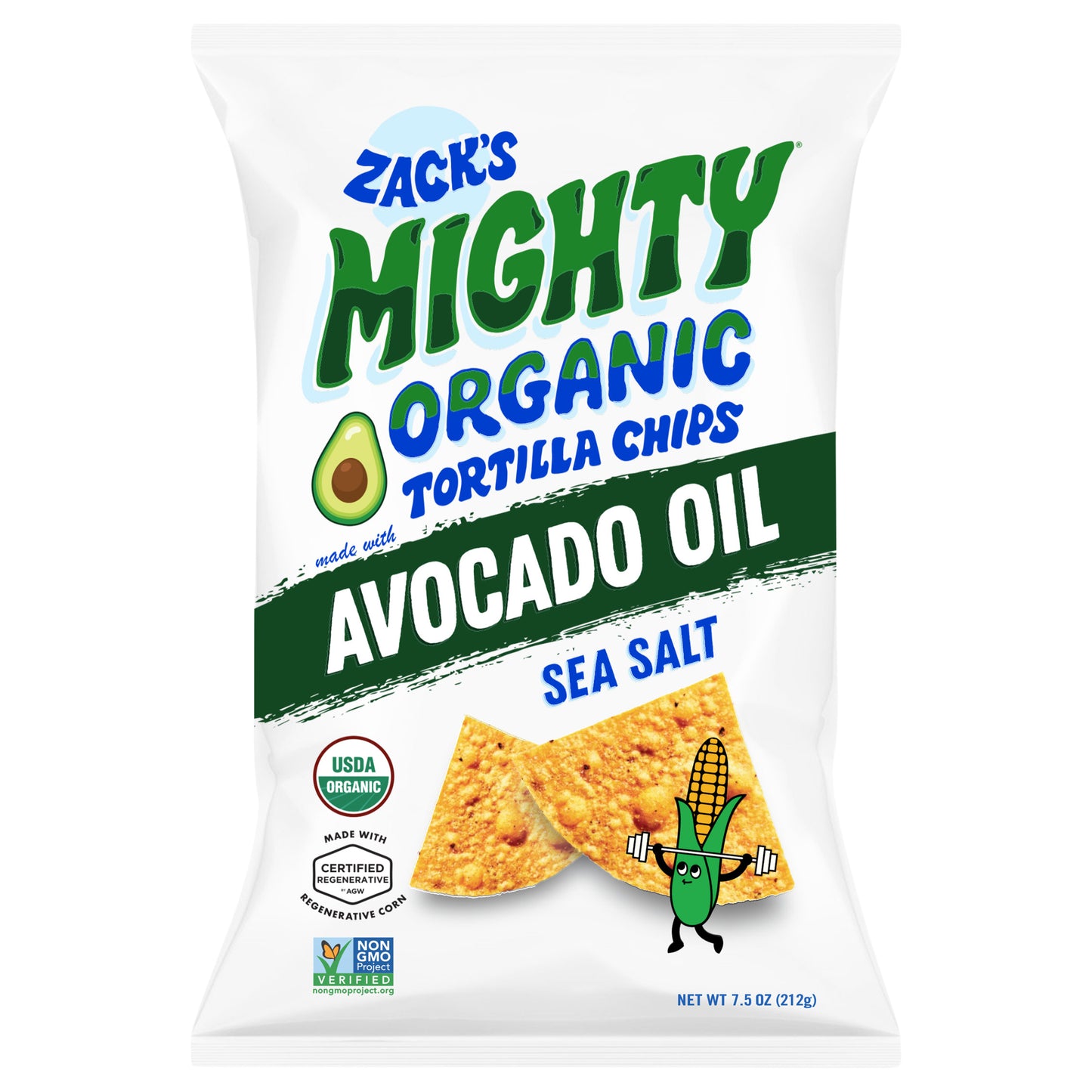Zack's Mighty Organic Avocado Oil Tortilla Chips - Sea Salt