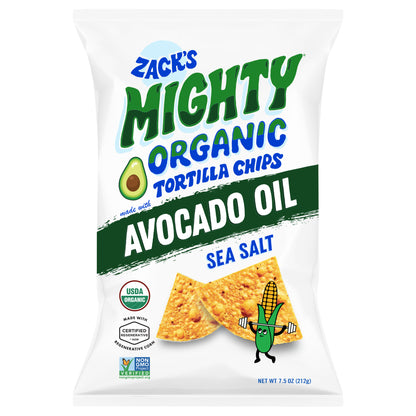 Zack's Mighty Organic Avocado Oil Tortilla Chips - Sea Salt