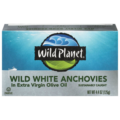 Wild Planet Wild White Anchovies in Extra Virigin Olive Oil 4.4 oz