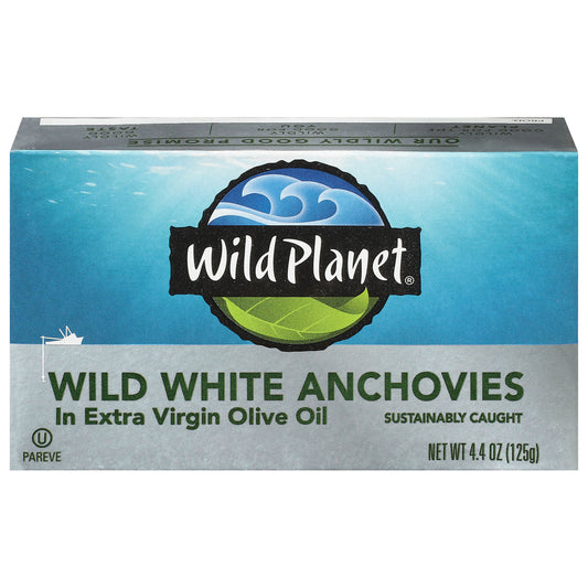 Wild Planet Wild White Anchovies in Extra Virigin Olive Oil 4.4 oz