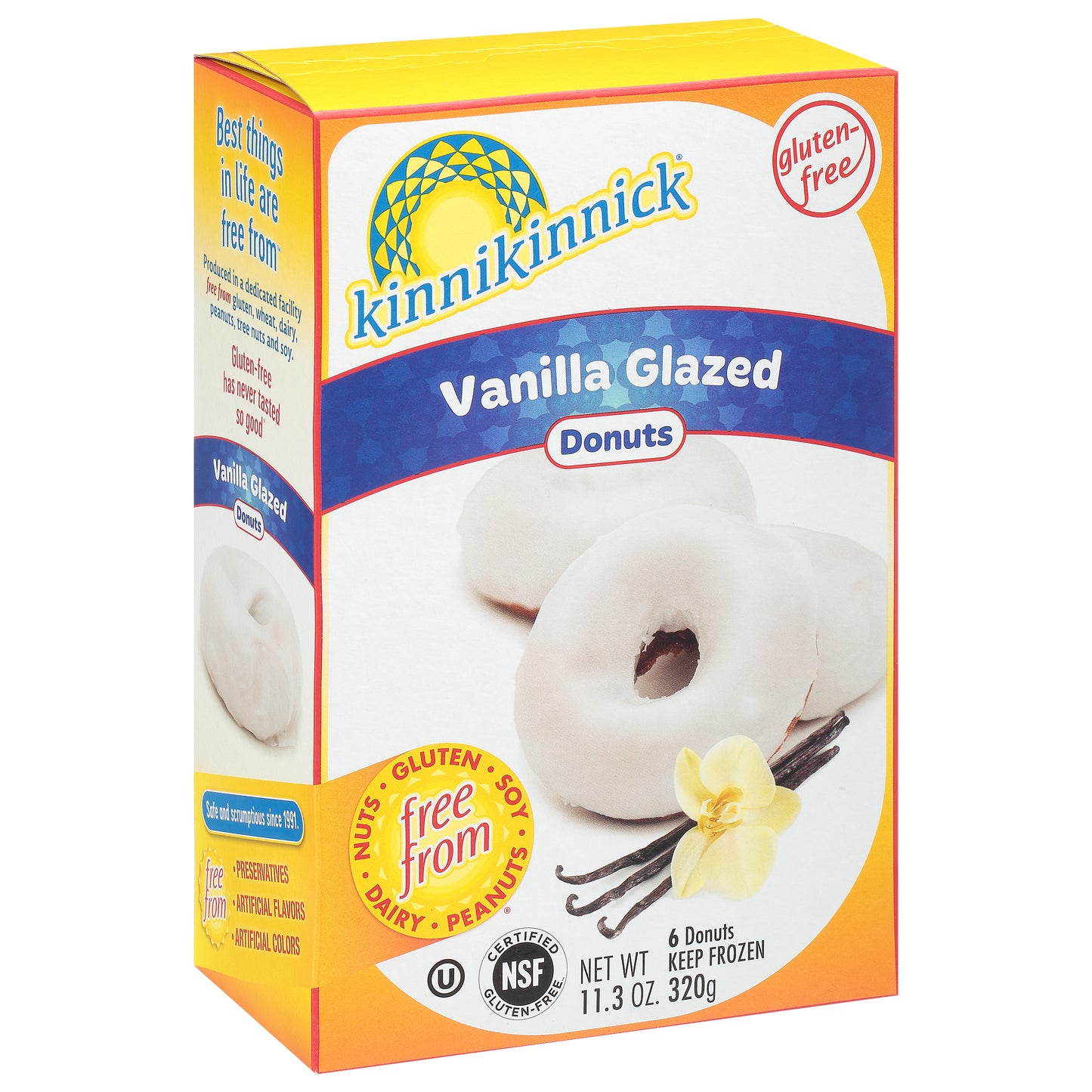 Kinnikinnick Vanilla Glazed Donuts 6 ea