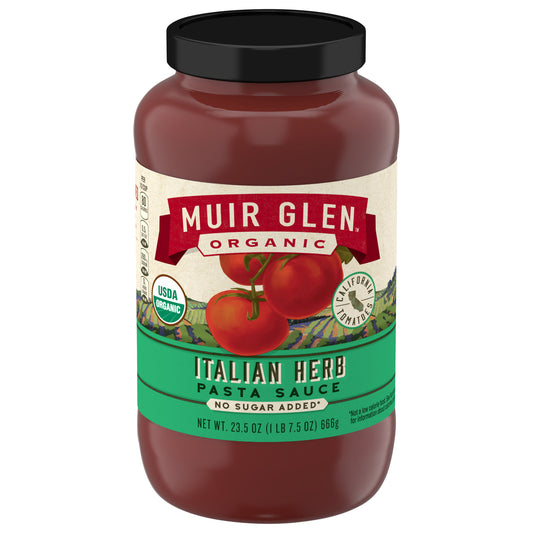 Muir Glen Organic Italian Herb Pasta Sauce, No Sugar Added, 23.5 oz.