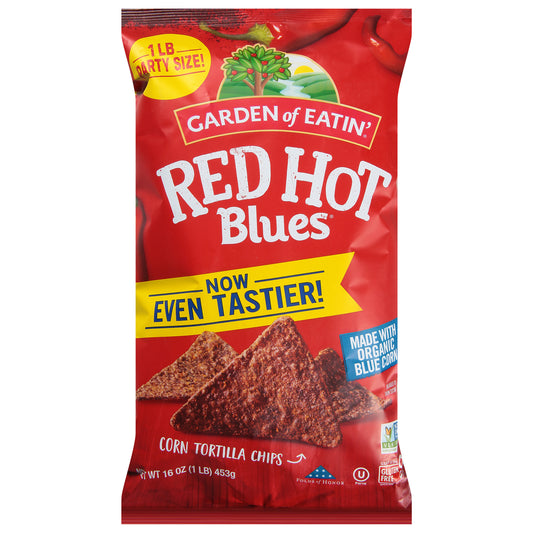 Garden of Eatin' Red Hot Blues Corn Tortilla Chips Party Size 16 oz