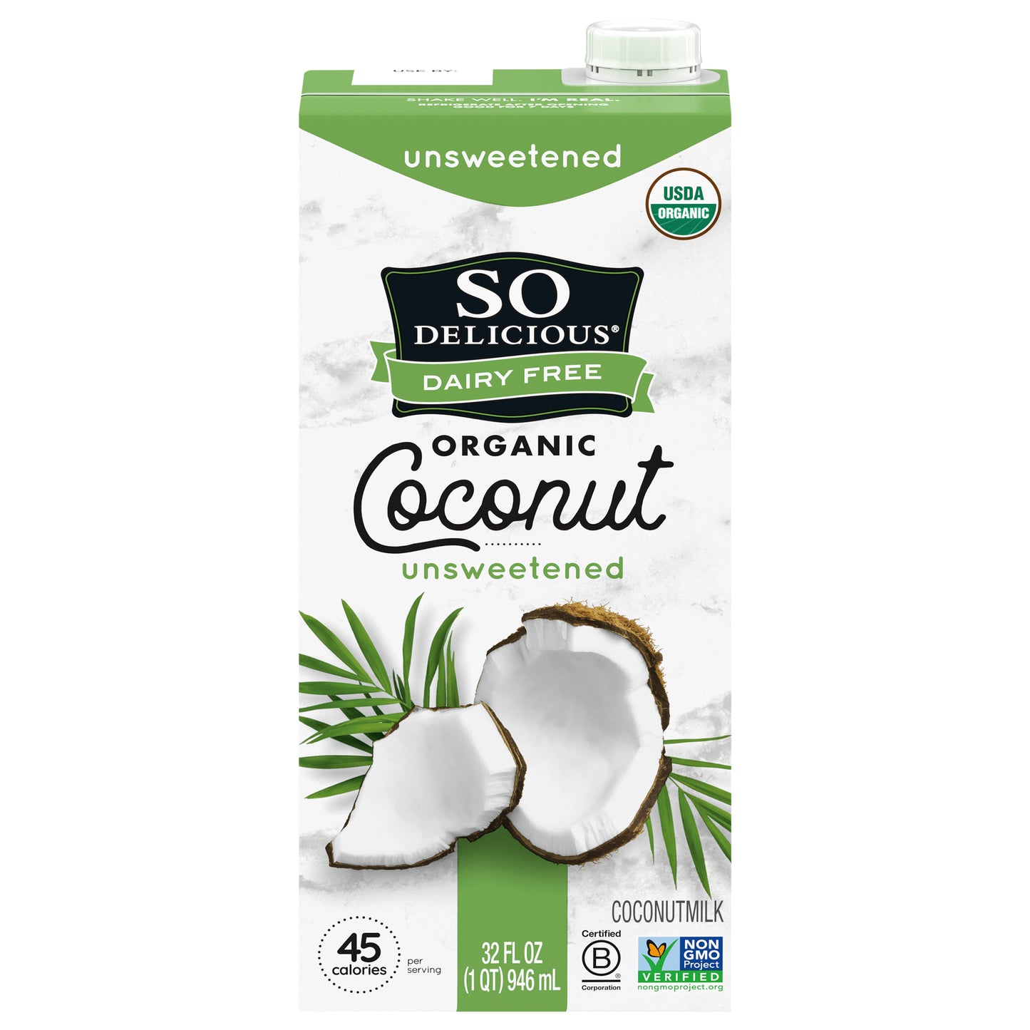 So Delicious Dairy Free UHT Unsweetened Coconut Milk, 1 Quart