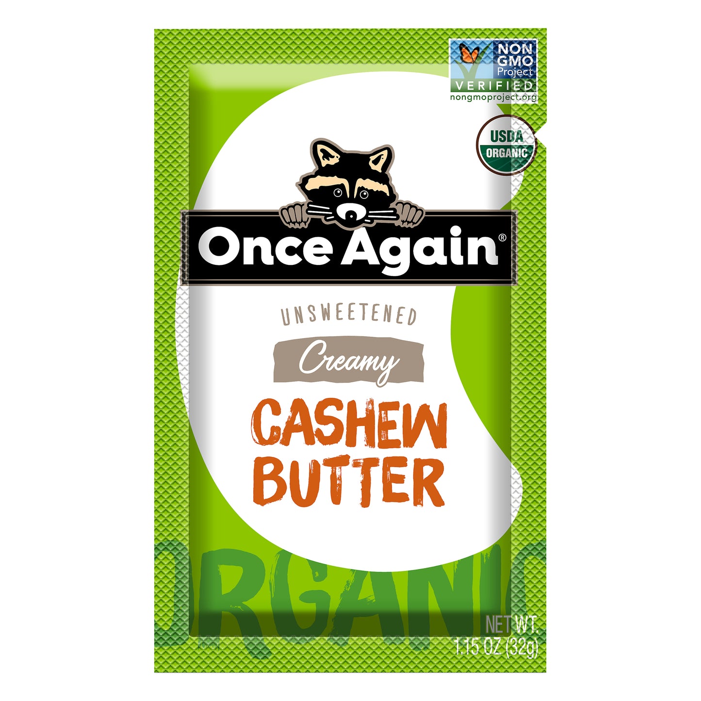 Once Again Unsweetened Creamy Organic Cashew Butter 1.15 oz