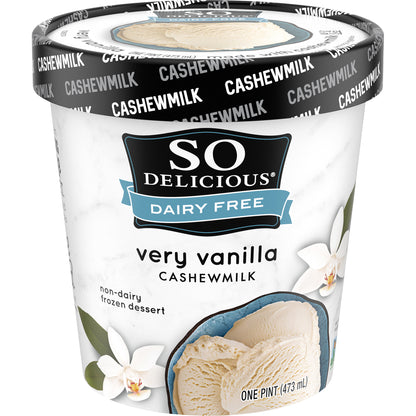 So Delicious Dairy Free Very Vanilla Cashew Milk Frozen Dessert, 1 Pint