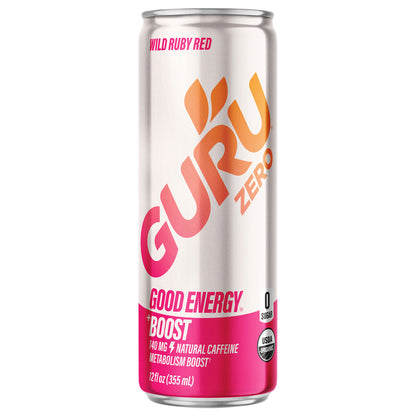 GURU ORGANIC ENERGY DRINK - ZERO Wild Ruby Red 12oz