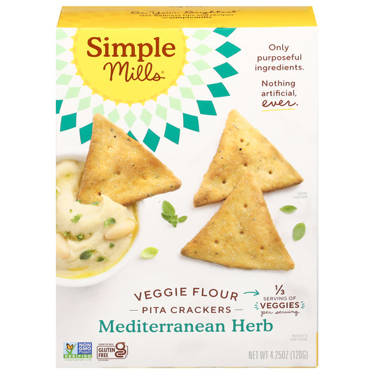 Simple Mills Veggie Flour Mediterranean Herb Pita Crackers 4.25 oz
