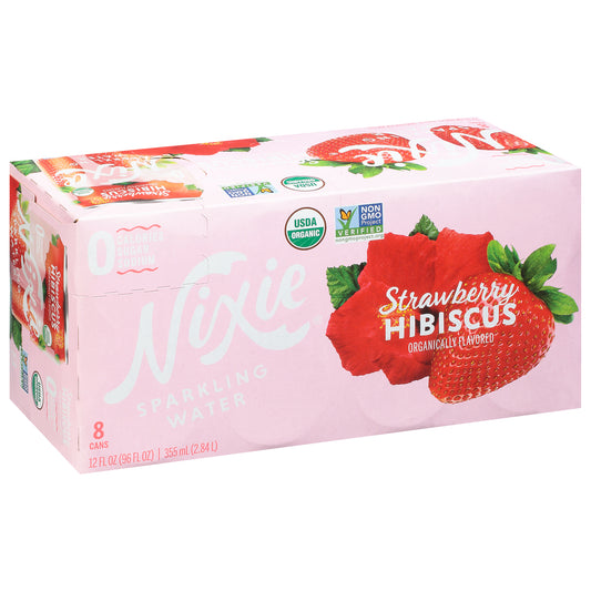 Nixie Strawberry Hibiscus Sparkling Water 8 Cans 12 fl oz Can 8 ea