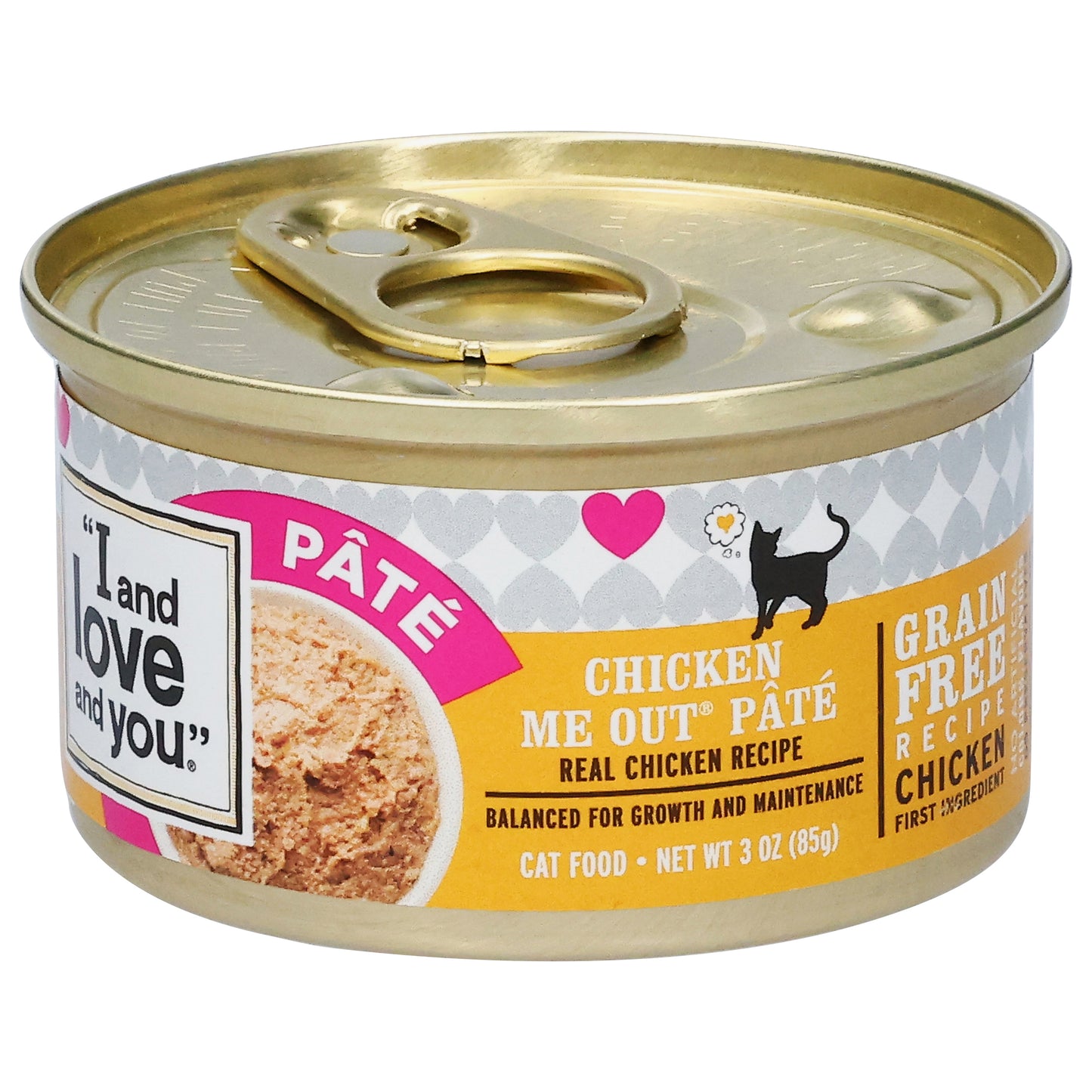 I and Love and You Grain Free Chicken Me Out Pate Cat Food 3 oz