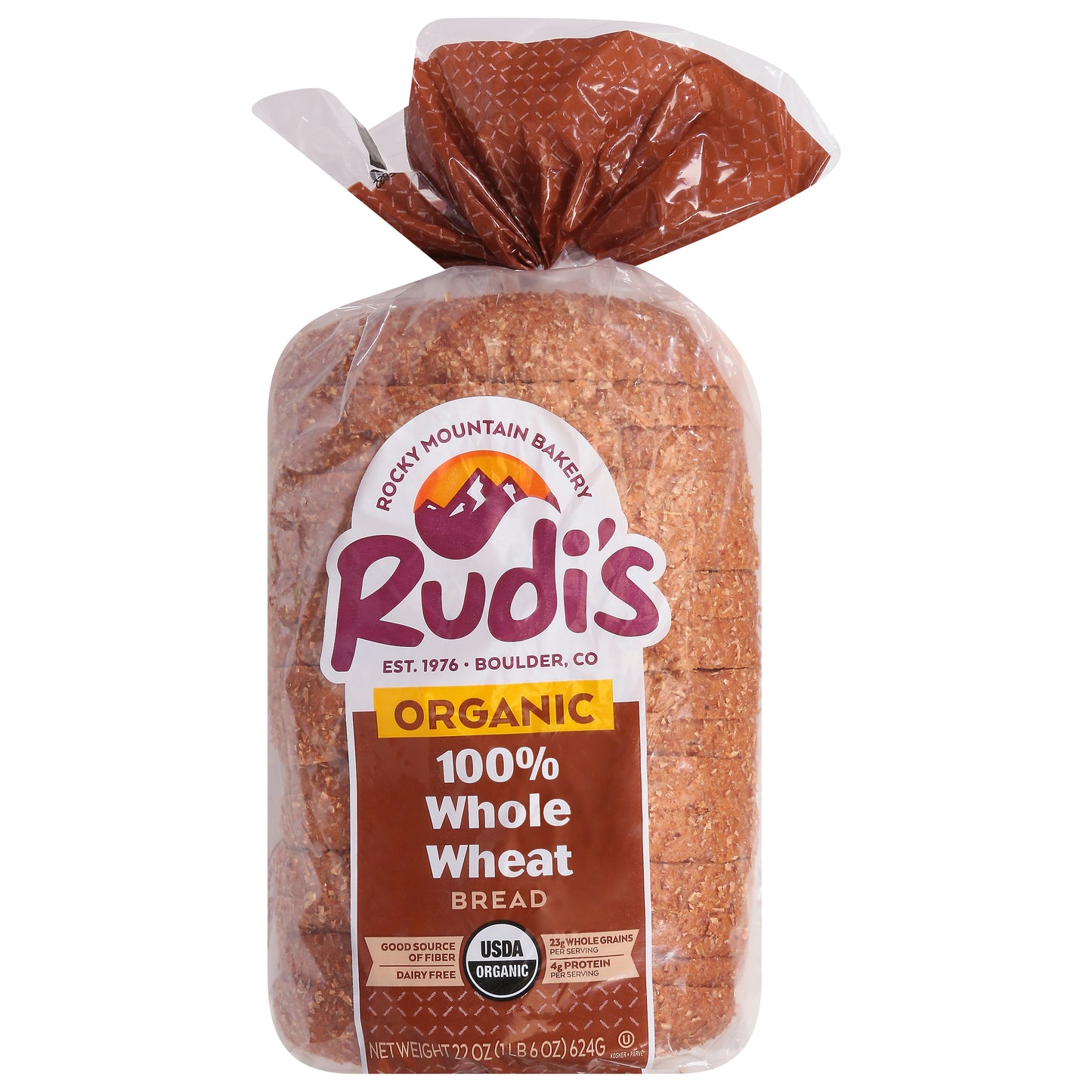 Rudi's 100% Whole Wheat Organic Bread 22 oz