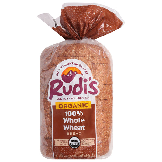 Rudi's 100% Whole Wheat Organic Bread 22 oz