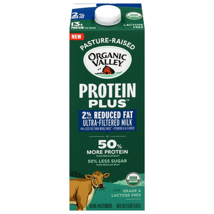 Organic Valley Protein Plus 2% Milkfat Reduced Fat Ultra-Filtered Milk 48 fl oz