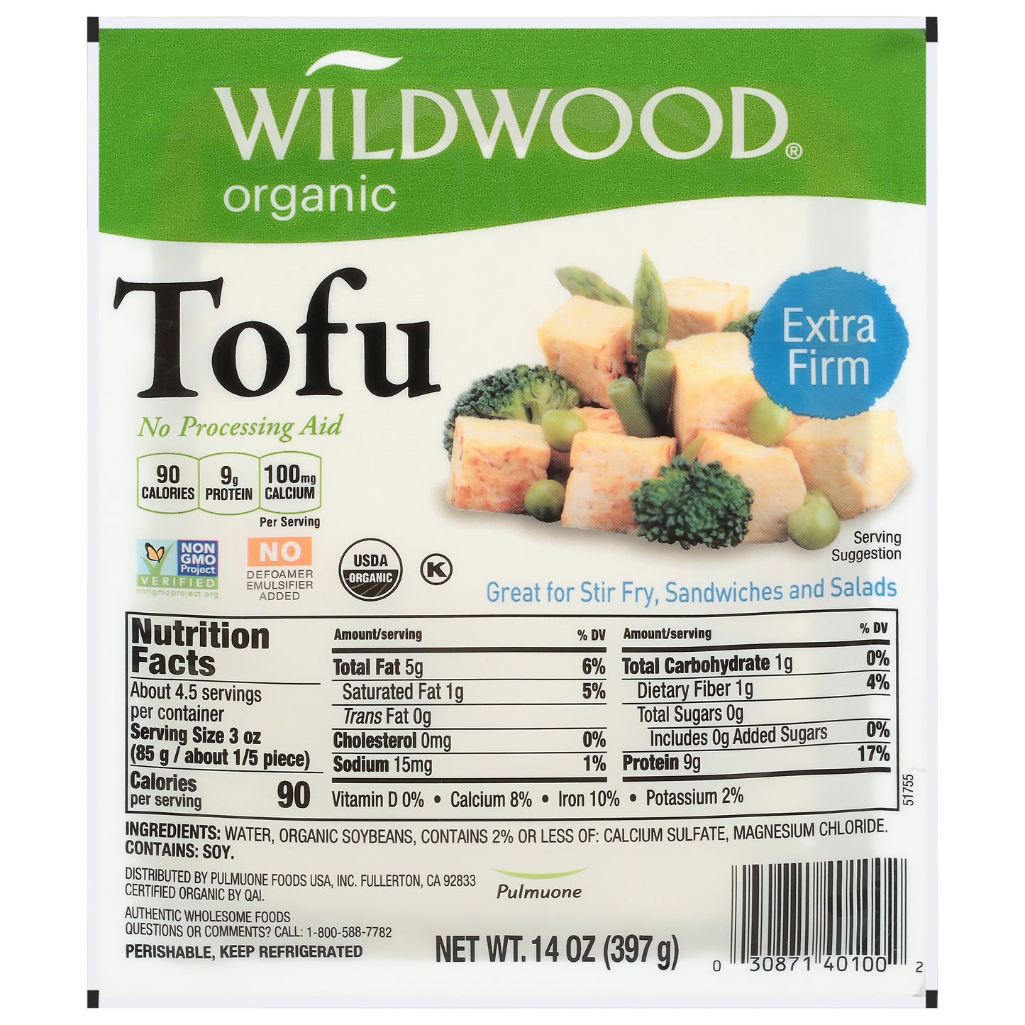 Wildwood Extra Firm Organic Tofu 14 oz