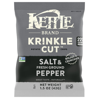 Kettle Brand Krinkle Cut Salt & Fresh Ground Pepper Potato Chips 1.5 oz