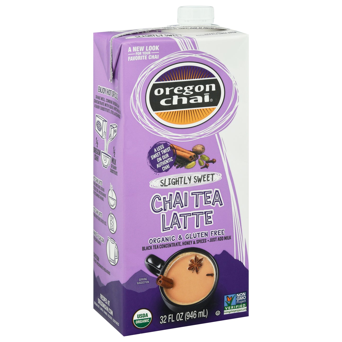 Oregon Chai Slightly Sweet Chai Tea Latte 32 fl oz