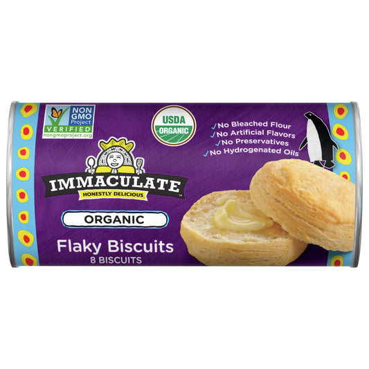 Immaculate Baking Organic Flaky Biscuits, Refrigerated Dough, 8 Biscuits, 16 oz.