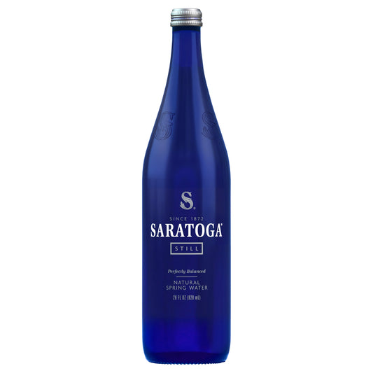 Saratoga Still Spring Water, Glass Water Bottle, 28 Oz
