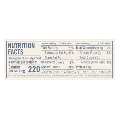 Force of Nature Cherry + Chipotle Venison and Beef Sausage 10 oz