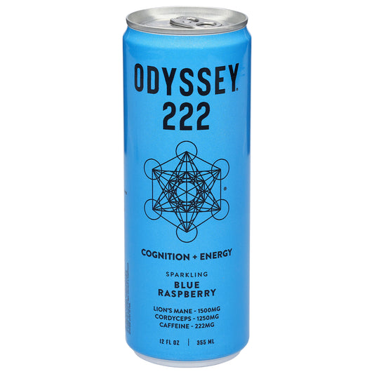 Odyssey 222 Sparkling Blue Raspberry Cognition + Energy Drink 12 fl oz
