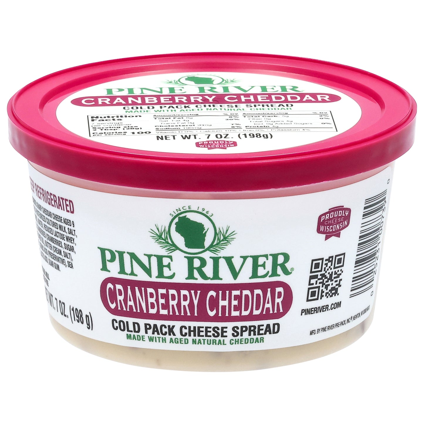Pine River Cold Pack Cranberry Cheddar Cheese Spread 7 oz