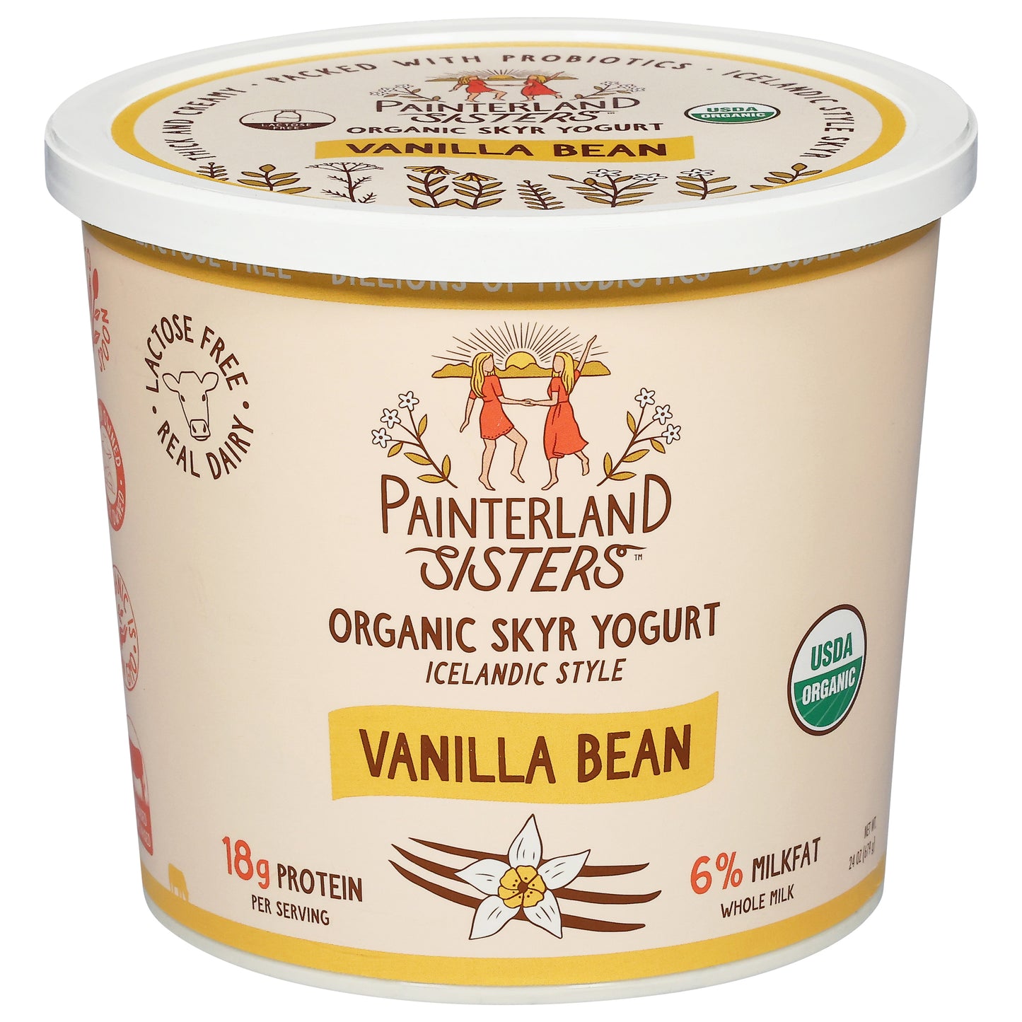 Painterland Sisters Icelandic Style Vanilla Bean Yogurt 24 oz