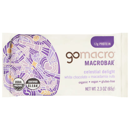 GoMacro White Chocolate + Macadamia Nuts MacroBar 2.3 oz