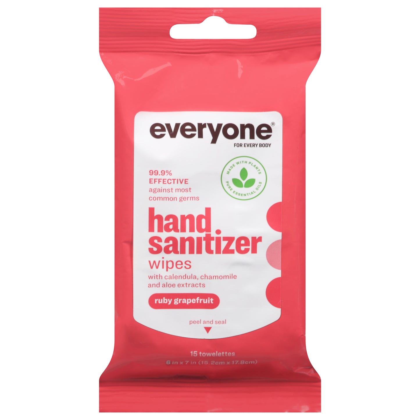 Everyone Ruby Grapefruit Hand Sanitizer Wipes 15 ea