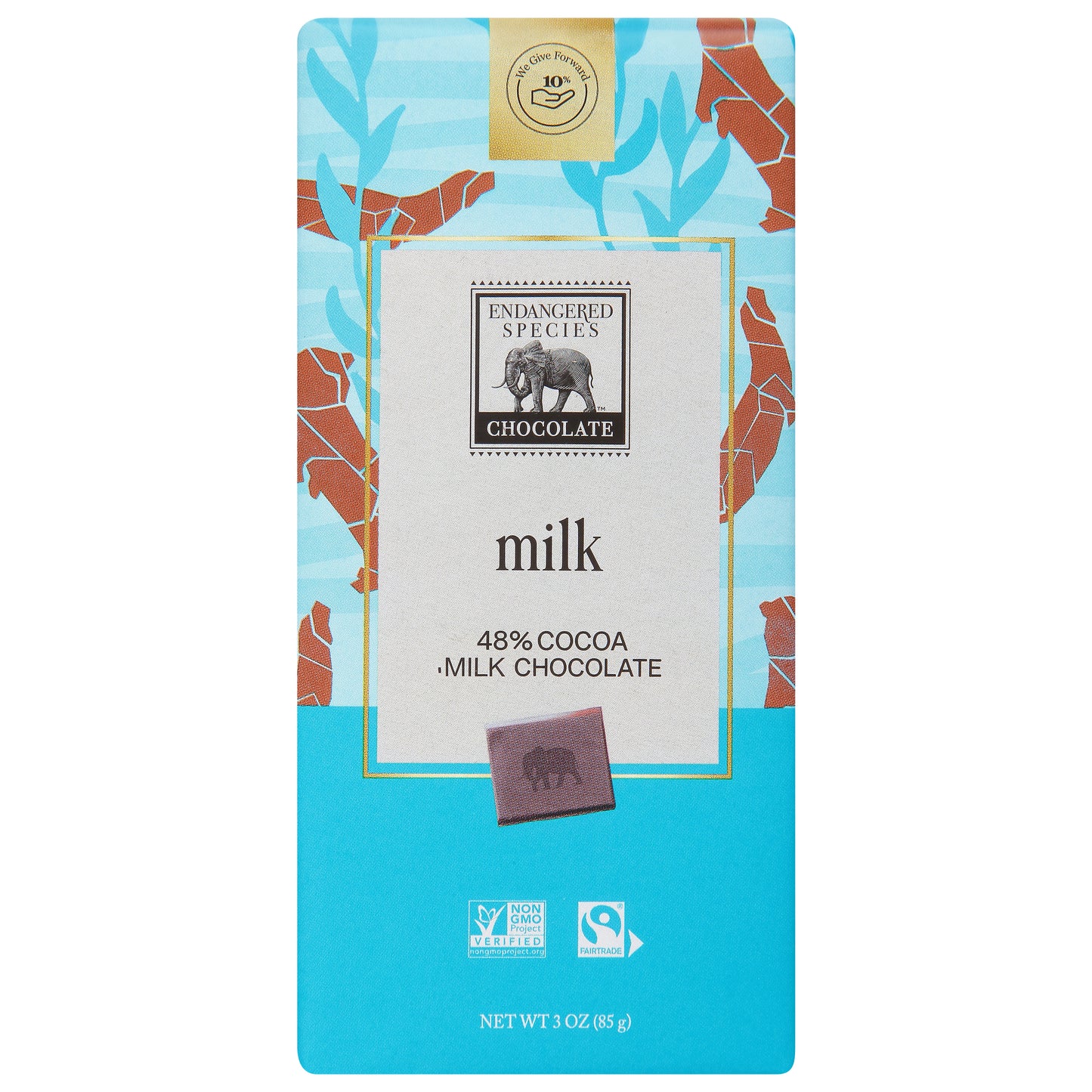 Endangered Species 48% Cocoa Milk Chocolate 3 oz
