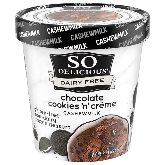 So Delicious Dairy Free Chocolate Cookies N’ Cream Cashew Milk Frozen Dessert, 1 Pint