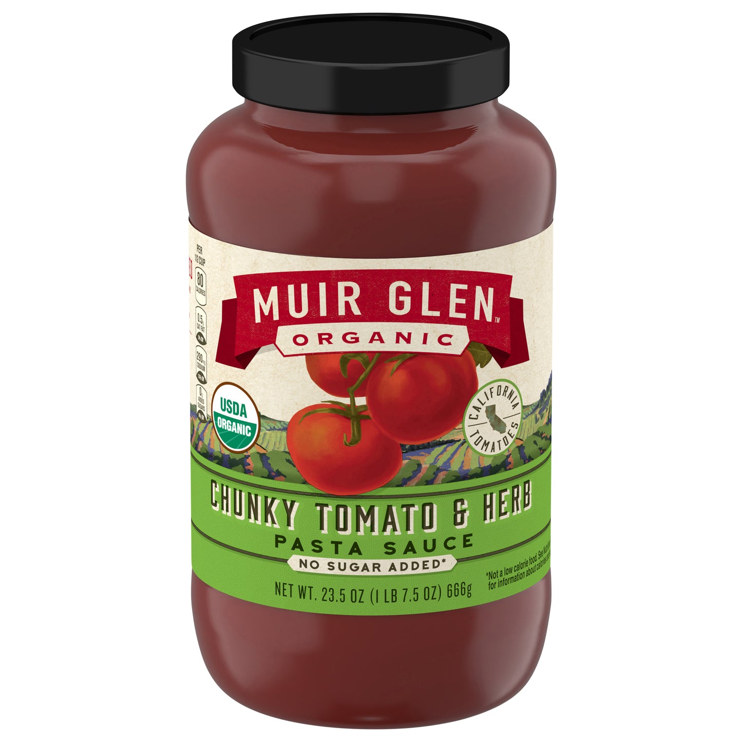 Muir Glen Organic Chunky Tomato & Herb Pasta Sauce, No Sugar Added, 23.5 oz.