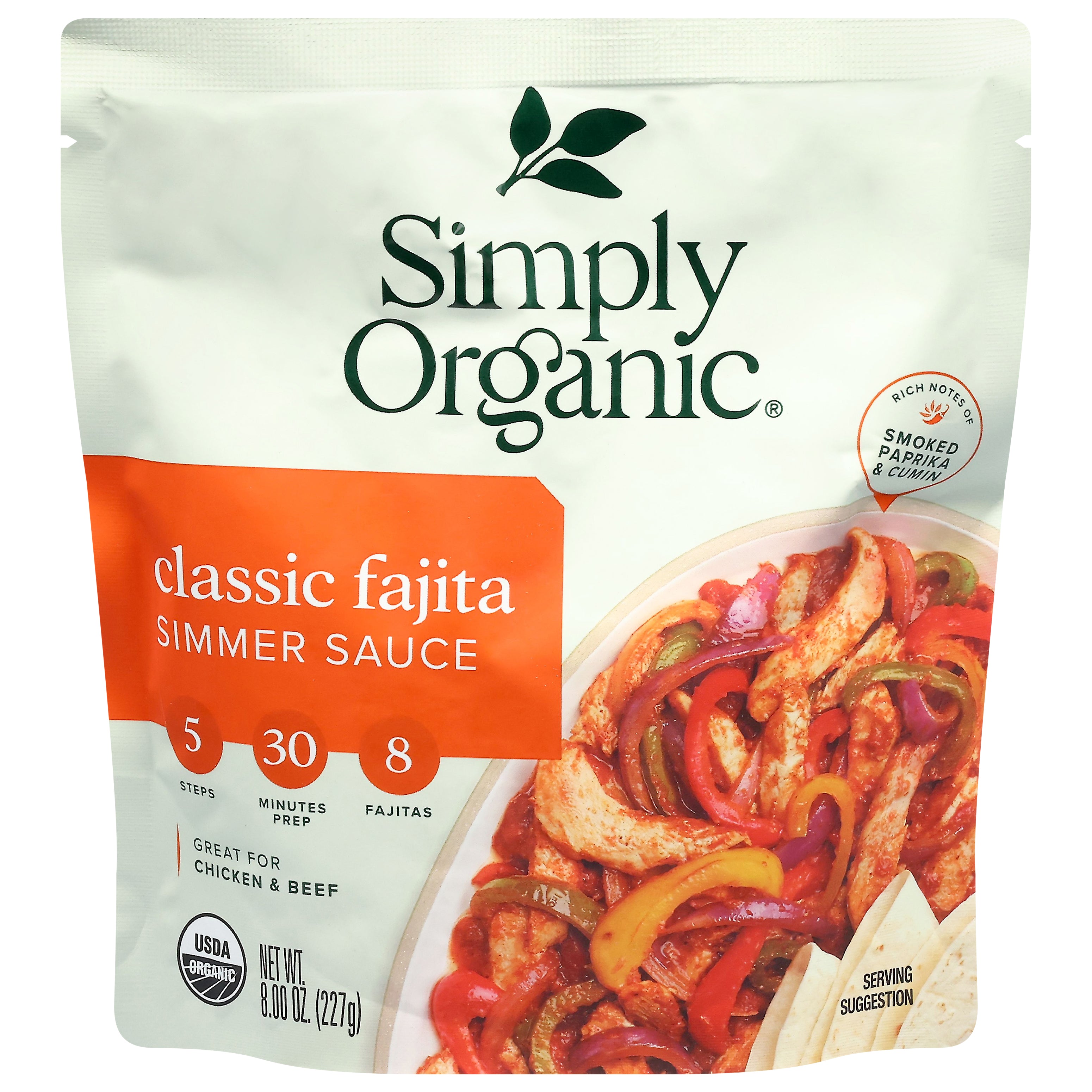 Simply Organic Classic Fajita Simmer Sauce 8.00 oz – Hudson Grocery Co-Op
