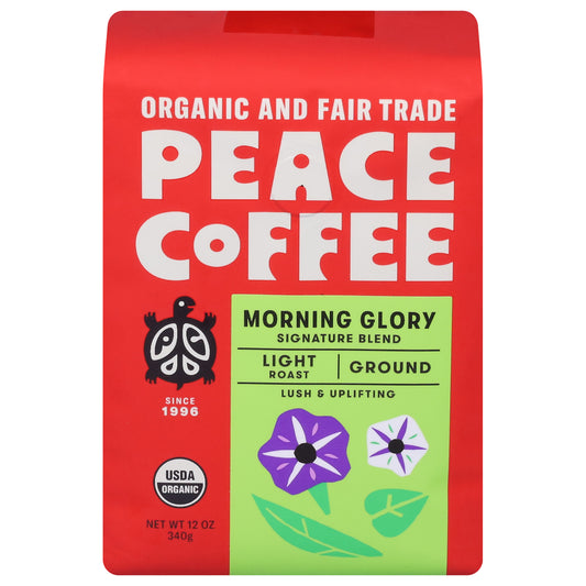 Peace Coffee Light Roast Ground Morning Glory Coffee 12 oz