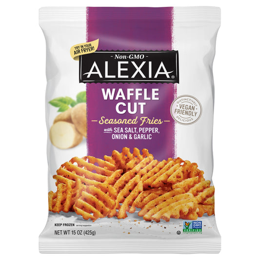 Alexia Waffle Cut Seasoned Fries with Sea Salt, Pepper, Onion & Garlic 15 oz