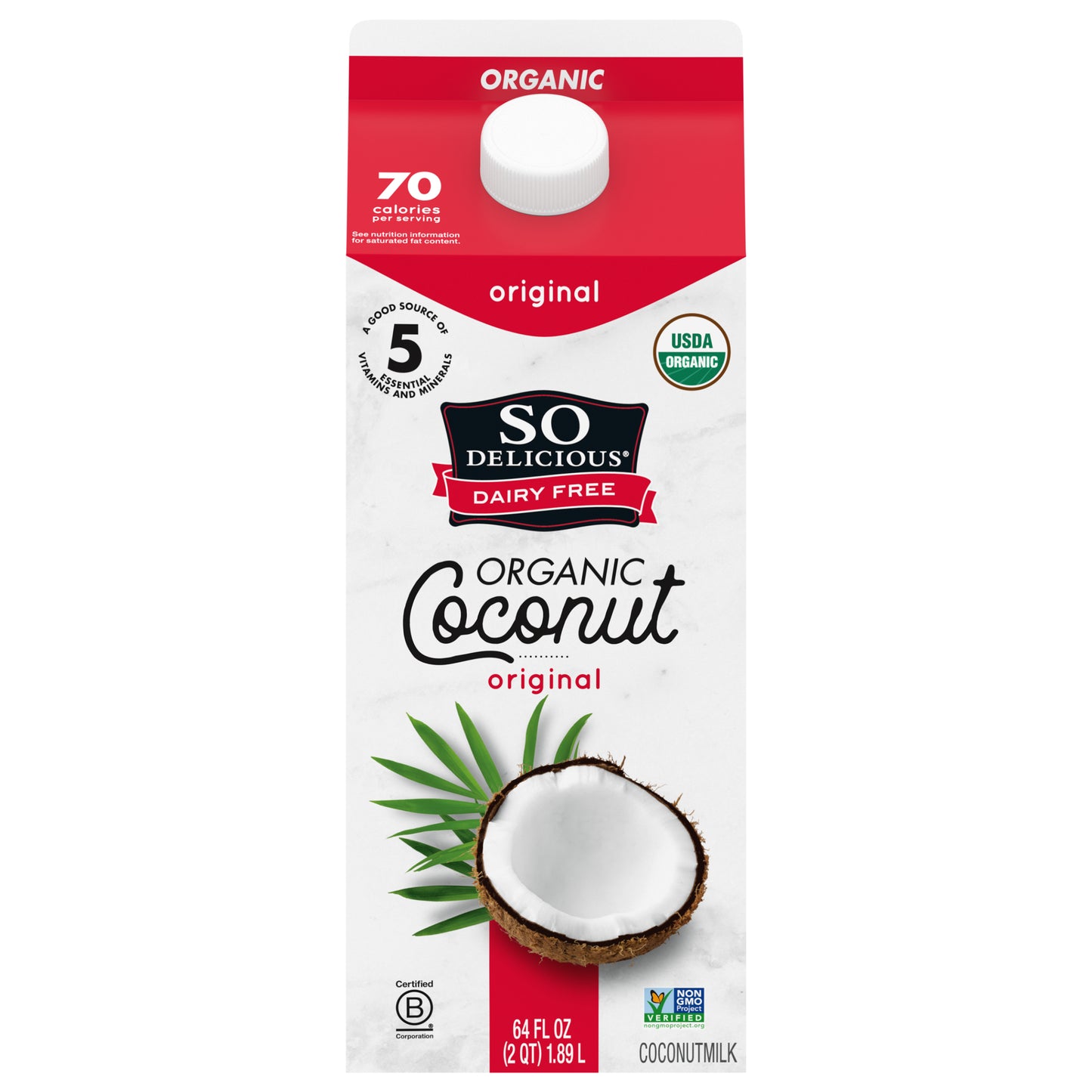 So Delicious Dairy Free Original Coconut Milk, Half Gallon