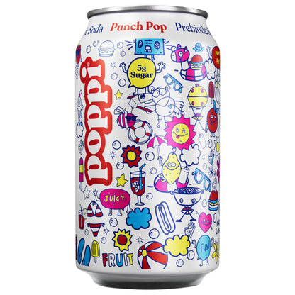 Poppi Prebiotic Soda Fruit Punch Pop Flavored, 12 Fl Oz