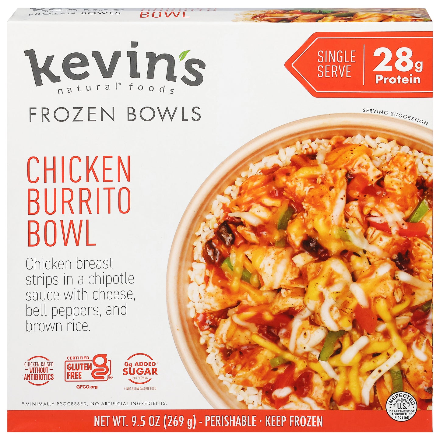 Kevin's Natural Foods Chicken Burrito Bowl 9.5 oz